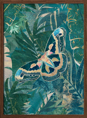 Moth in the tropical leaves Poster