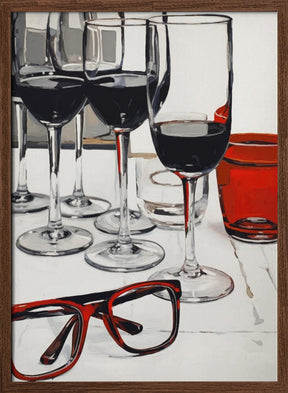 Still Life With Red Glasses Poster