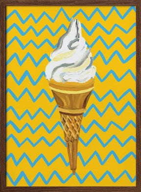 Ice Cream Yellow Zigzag Poster