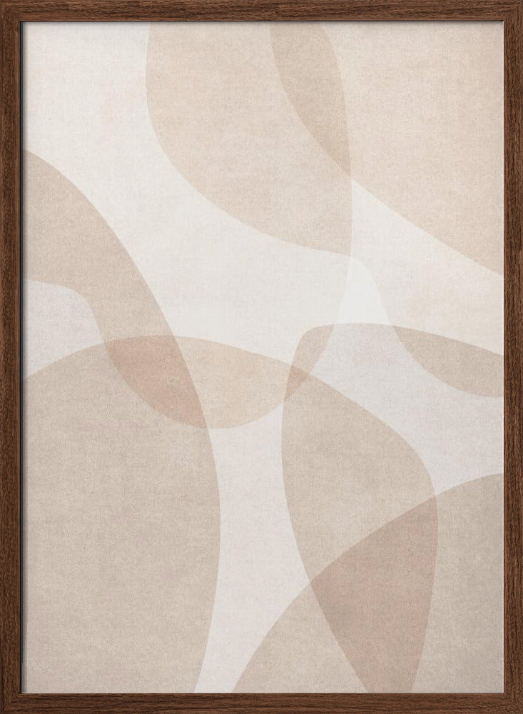 Abstract Beige Geometric Art Poster