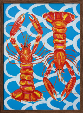 Langoustines On Blue Poster