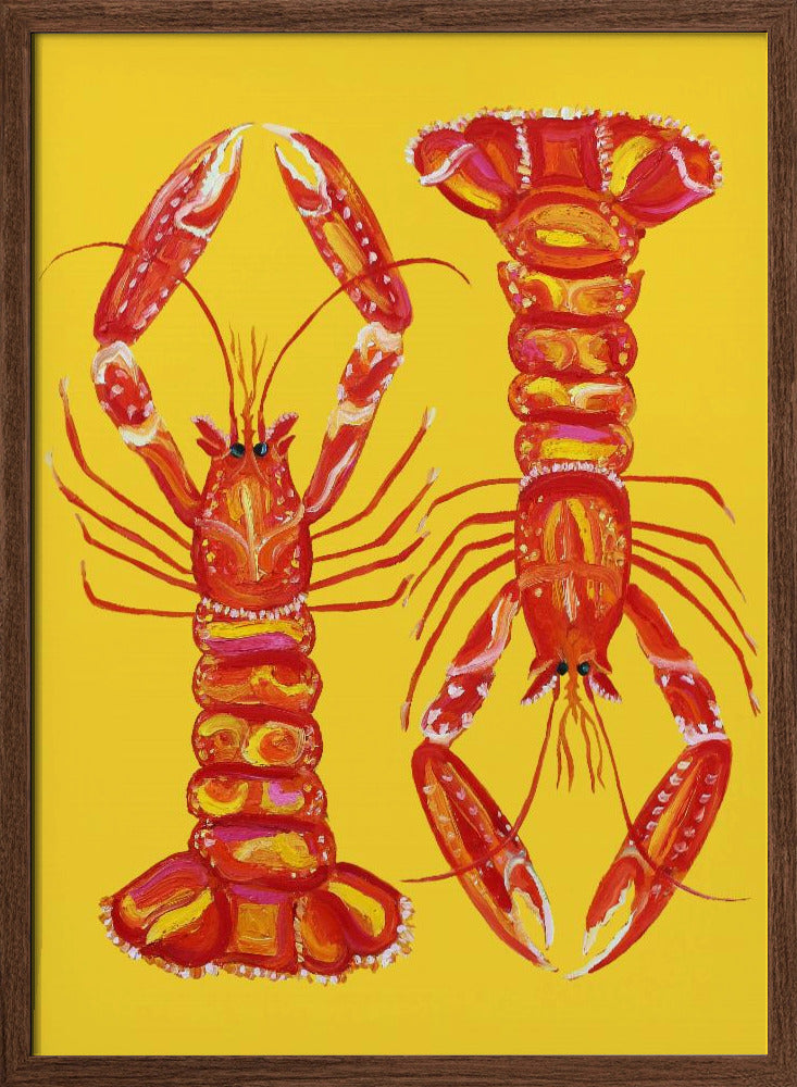 Langoustines On Yellow Poster