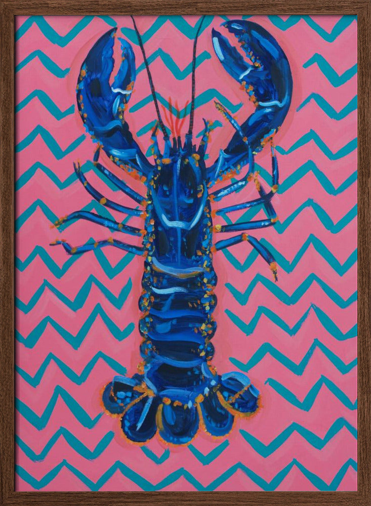 Lobster On Zigzag Poster