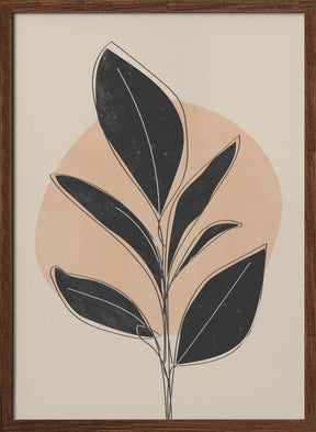 Black Abstract Plant Poster