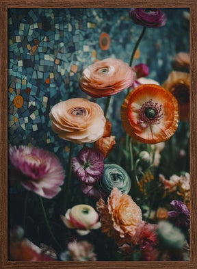 Flowers And Mosaic Poster