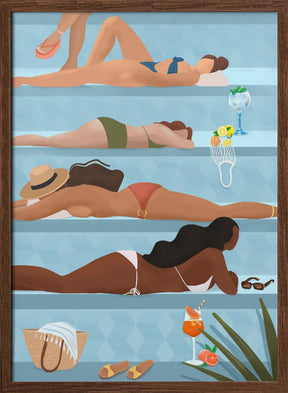 Ladies by the pool Poster