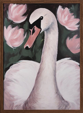 Swan In The Pond Poster