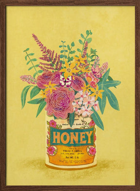 Flowers In a vintage Honey Can Poster