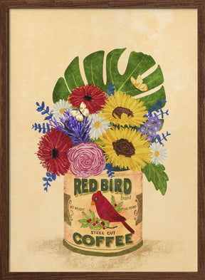 Flowers In a Vintage Coffee Can Poster