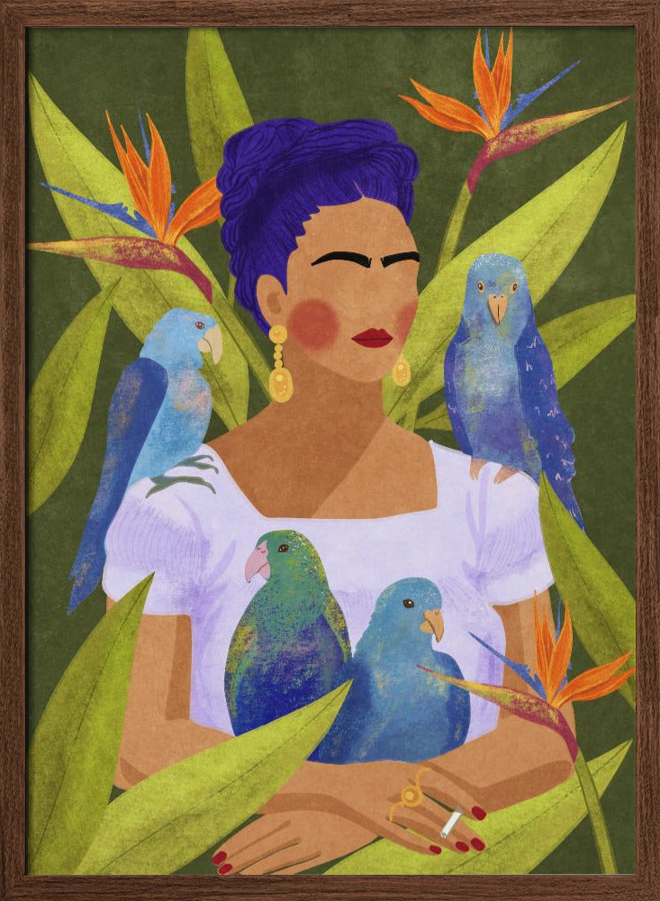 Frida and birds Poster