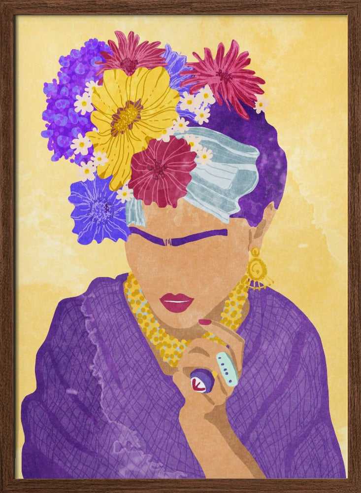 Frida and flowers Poster