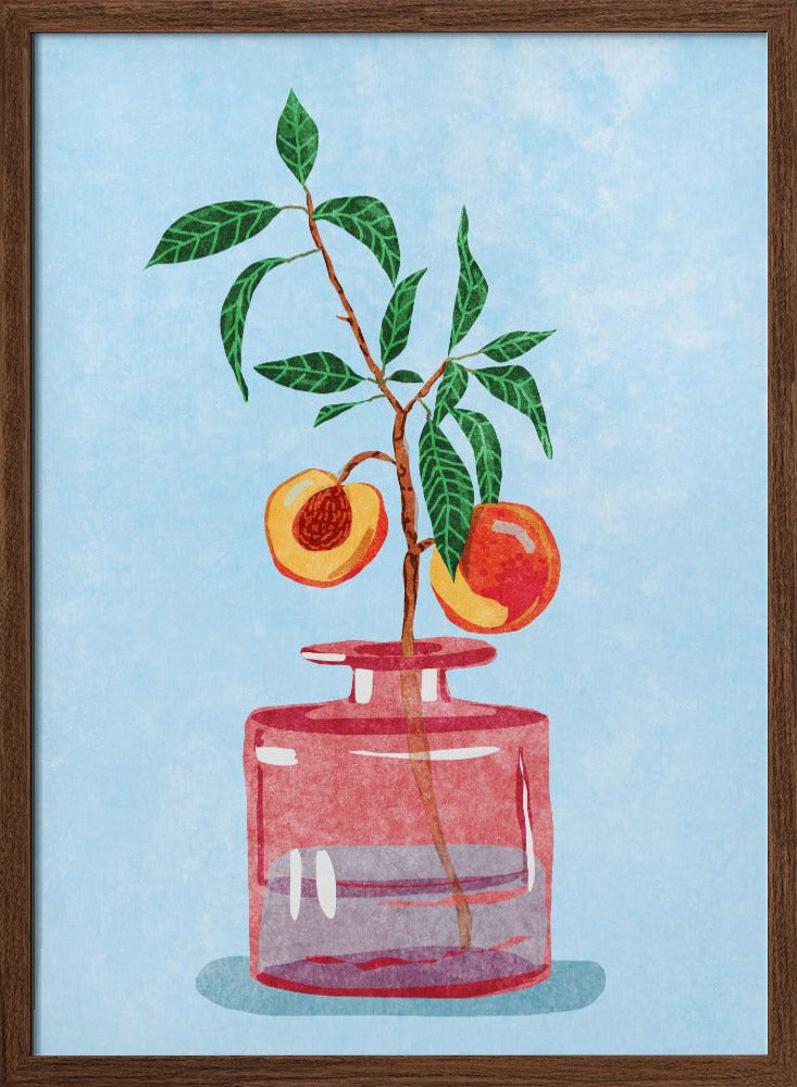 Peach Tree in Vase Poster