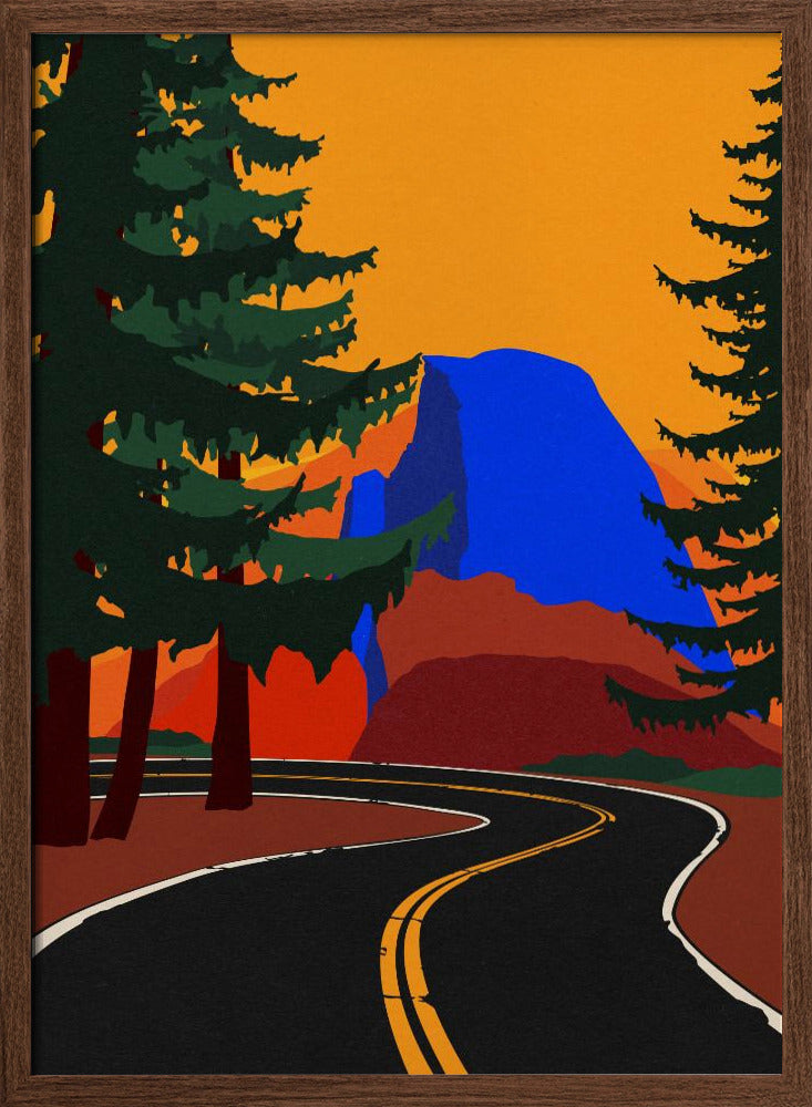 Clacier Road With Half Dome Poster