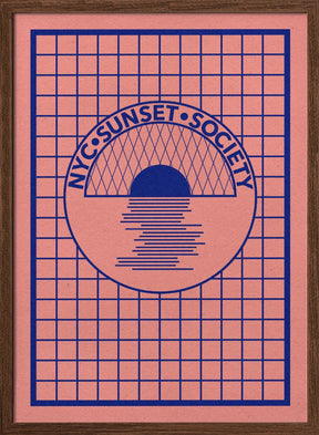 Nyc Sunset Society Blue Poster