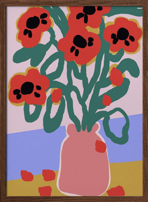 Poppy In Pink Vase Poster