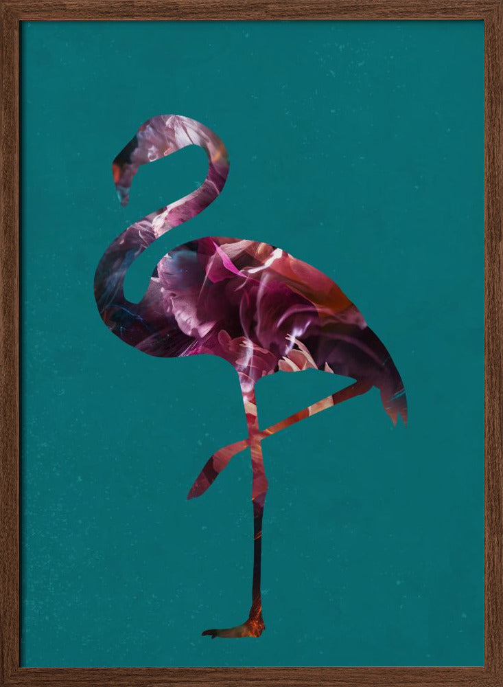 Flamingo Pink and Green Poster