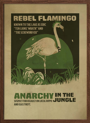 Flamingo rebel print Poster