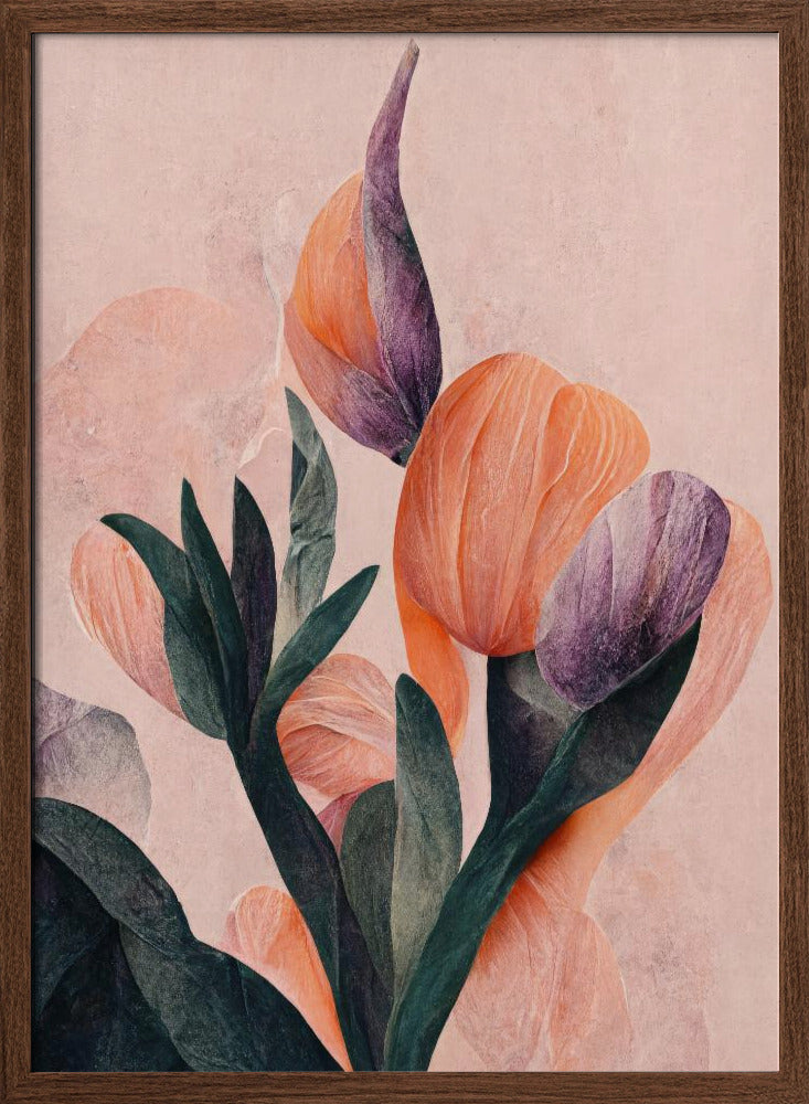 Tangelo Tulips No 2 Poster