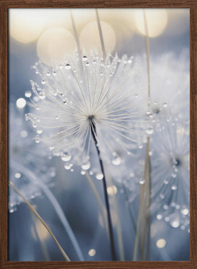 Drops On Dandelion Poster