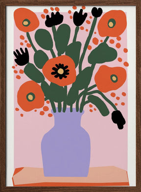 Poppy In Purple Vase Poster