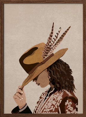 Cowgirl Brunette Poster