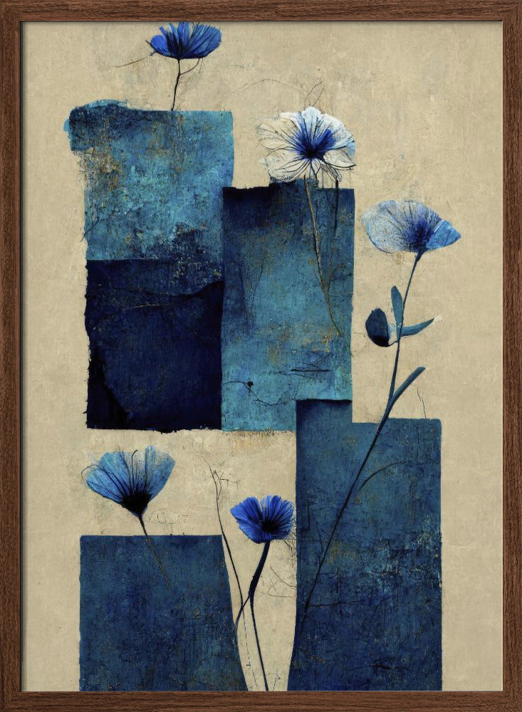 Blocks And Flowers Poster