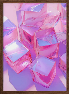 Pink Ice Cubes Poster