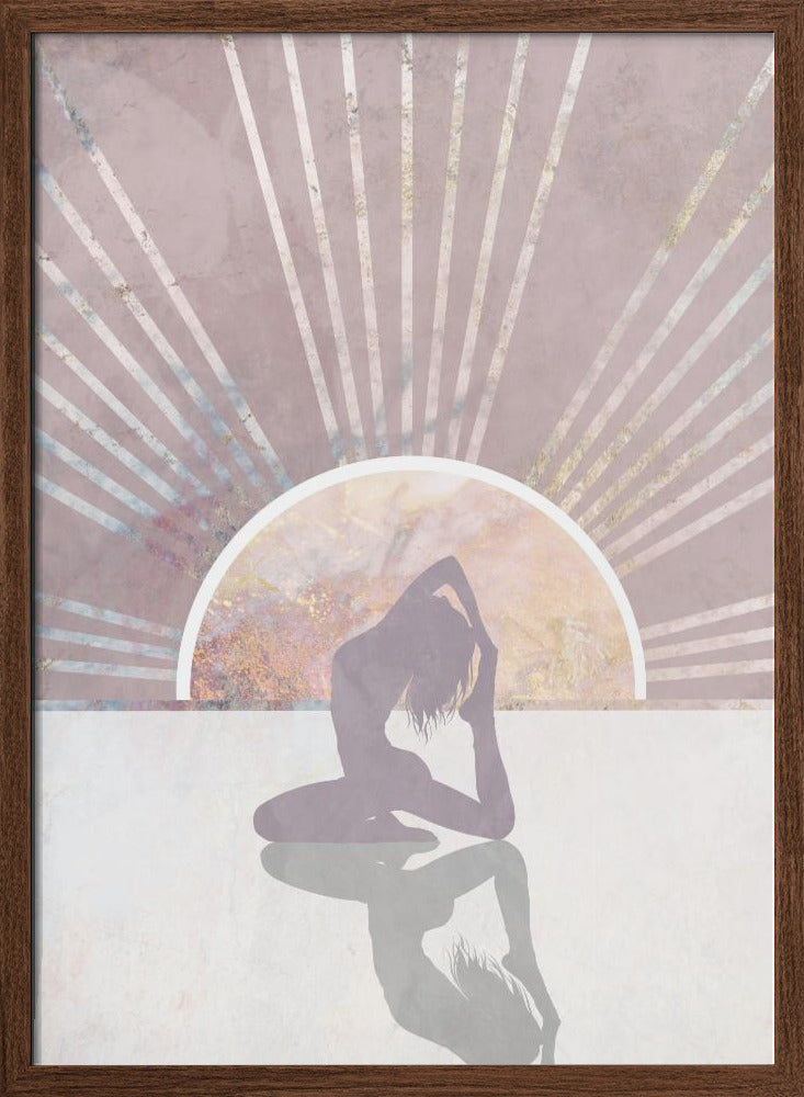 Pink Gold Sun Yoga 2 Poster