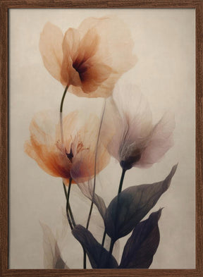 Parchment Flowers No 2 Poster