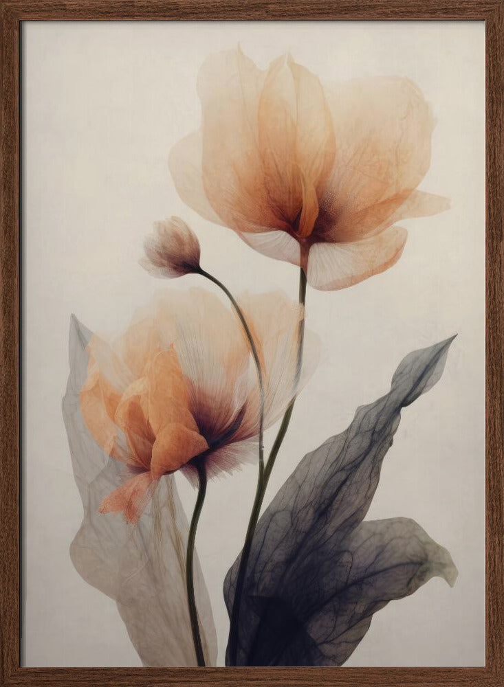 Parchment Flowers No 6 Poster