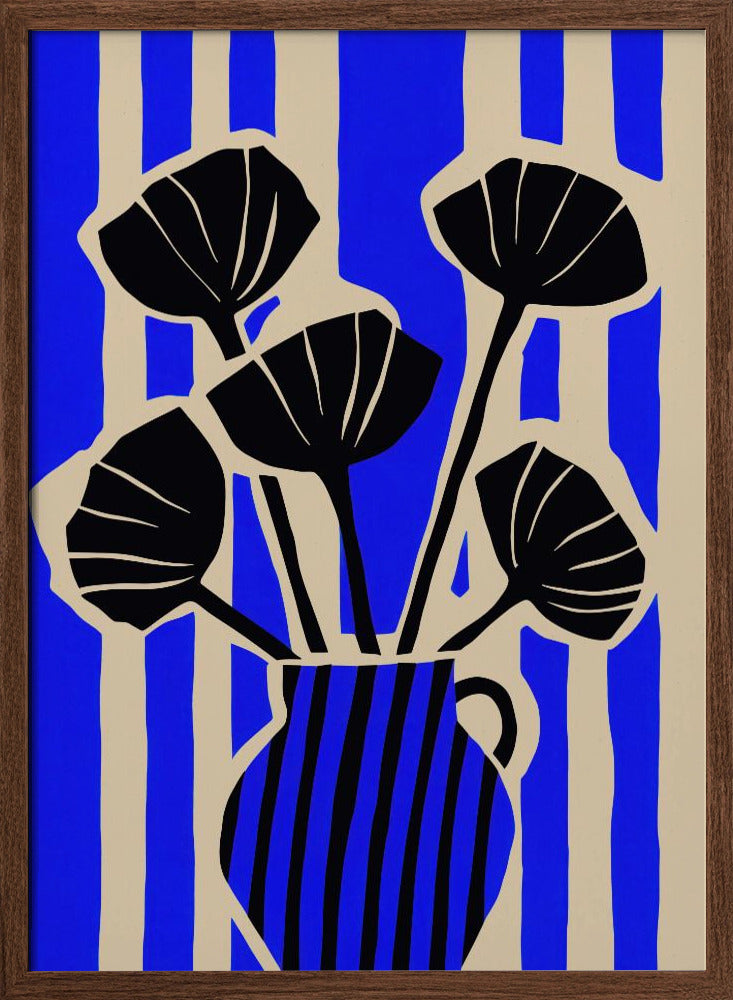 Striped Still Life Blue Poster