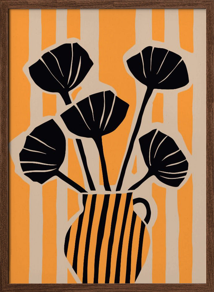 Striped Still Life Yellow Poster