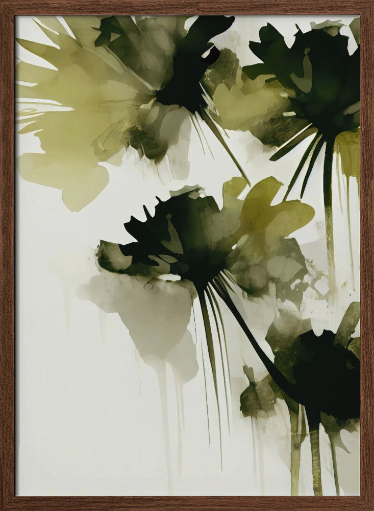 Green Flowers Poster