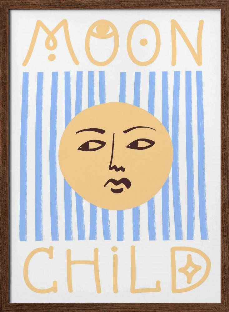 Striped Moon Child Poster