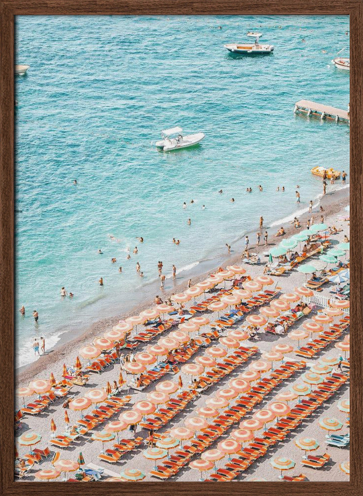 Positano Beach Scene Poster