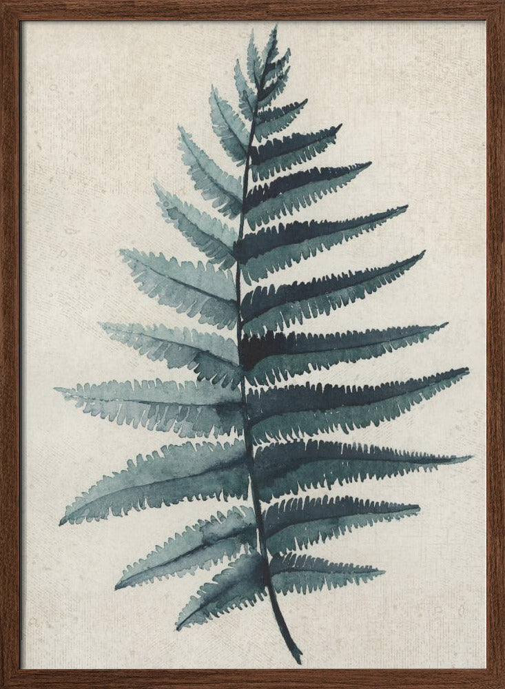 Teal watercolor fern 5 Poster