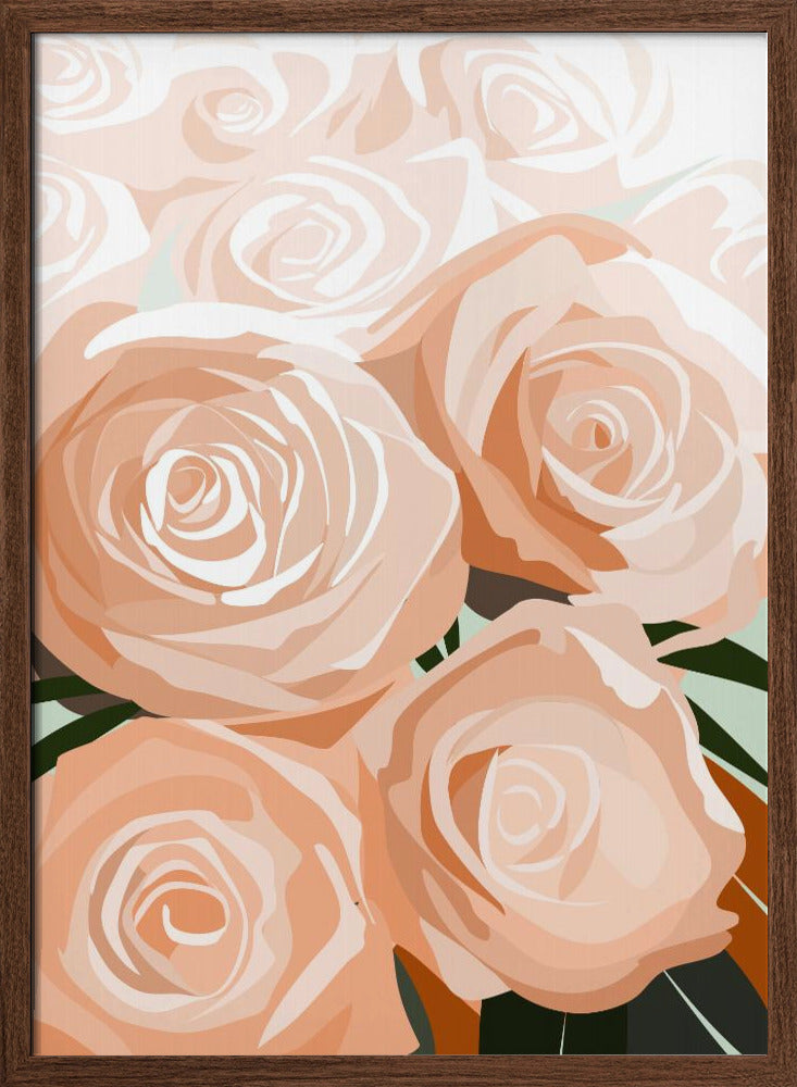 Coral roses Poster