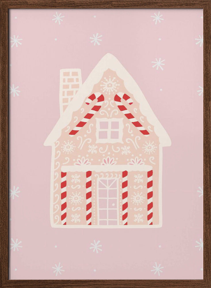 Pink Gingerbread House Poster