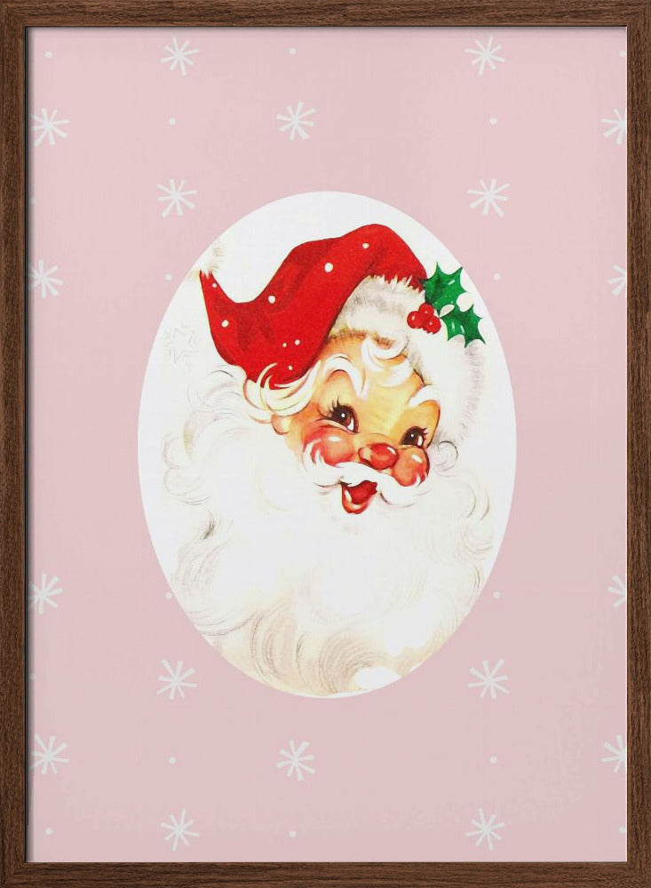 Pink Santa Claus Father Christmas Poster