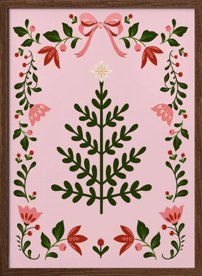 Pink Christmas Tree Poster