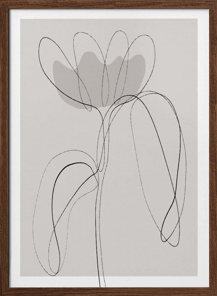 Oneline Tulip Poster