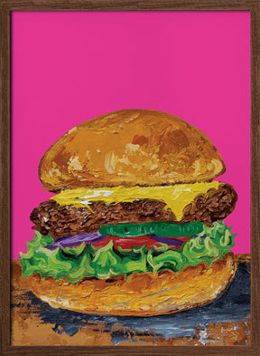 Burger Pink Poster