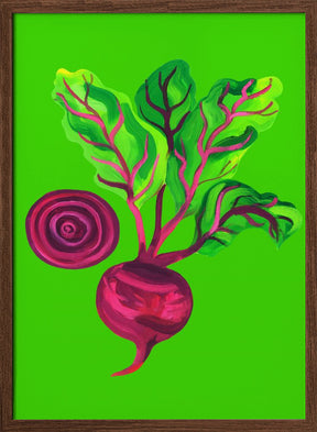 Beetroot Swirl Green Poster