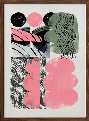 Abstract Shape Collage In Pink Poster