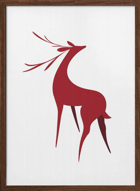 Stylized retro deer (red) Poster