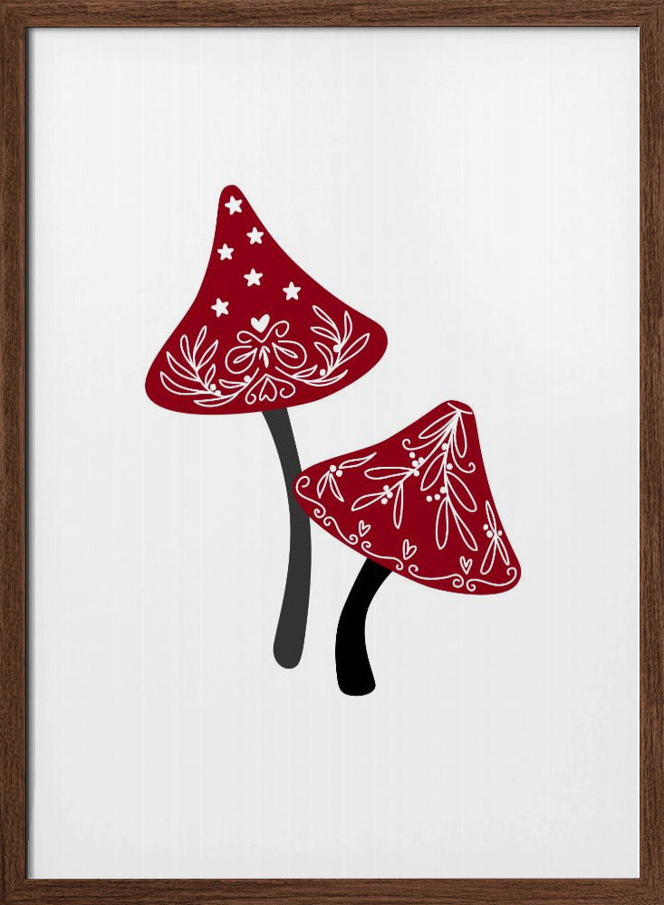 Iced mushrooms in red Poster