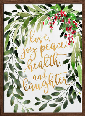 Holiday wishes with watercolor bouquet Poster