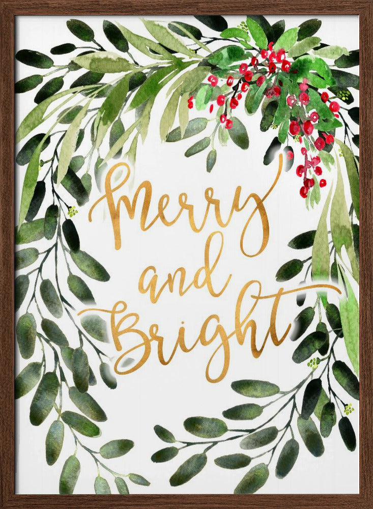 Merry and bright floral cascading bouquet Poster