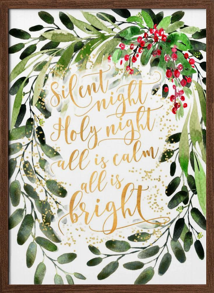 Silent night watercolor bouquet Poster