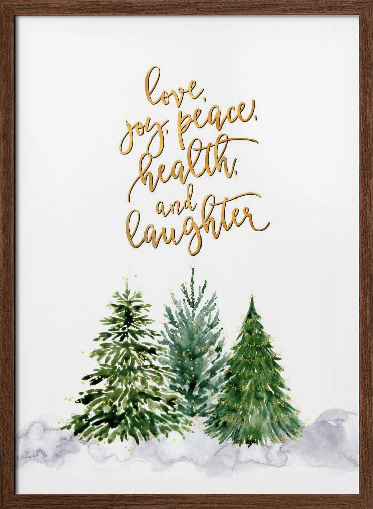 Christmas trees with holiday wishes Poster